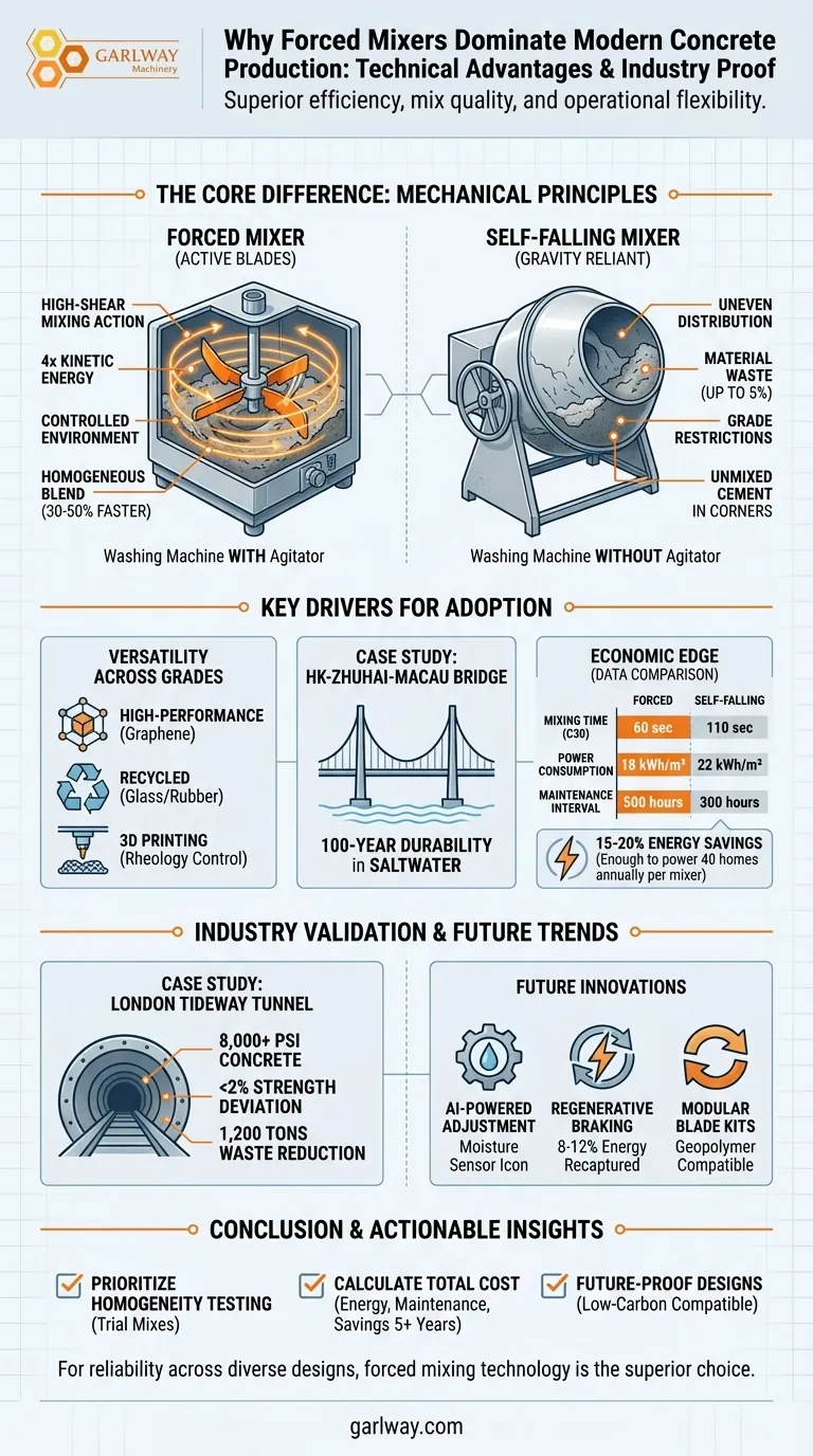 لماذا تهيمن الخلاطات القسرية على إنتاج الخرسانة الحديثة: المزايا التقنية والإثبات الصناعي دليل مرئي