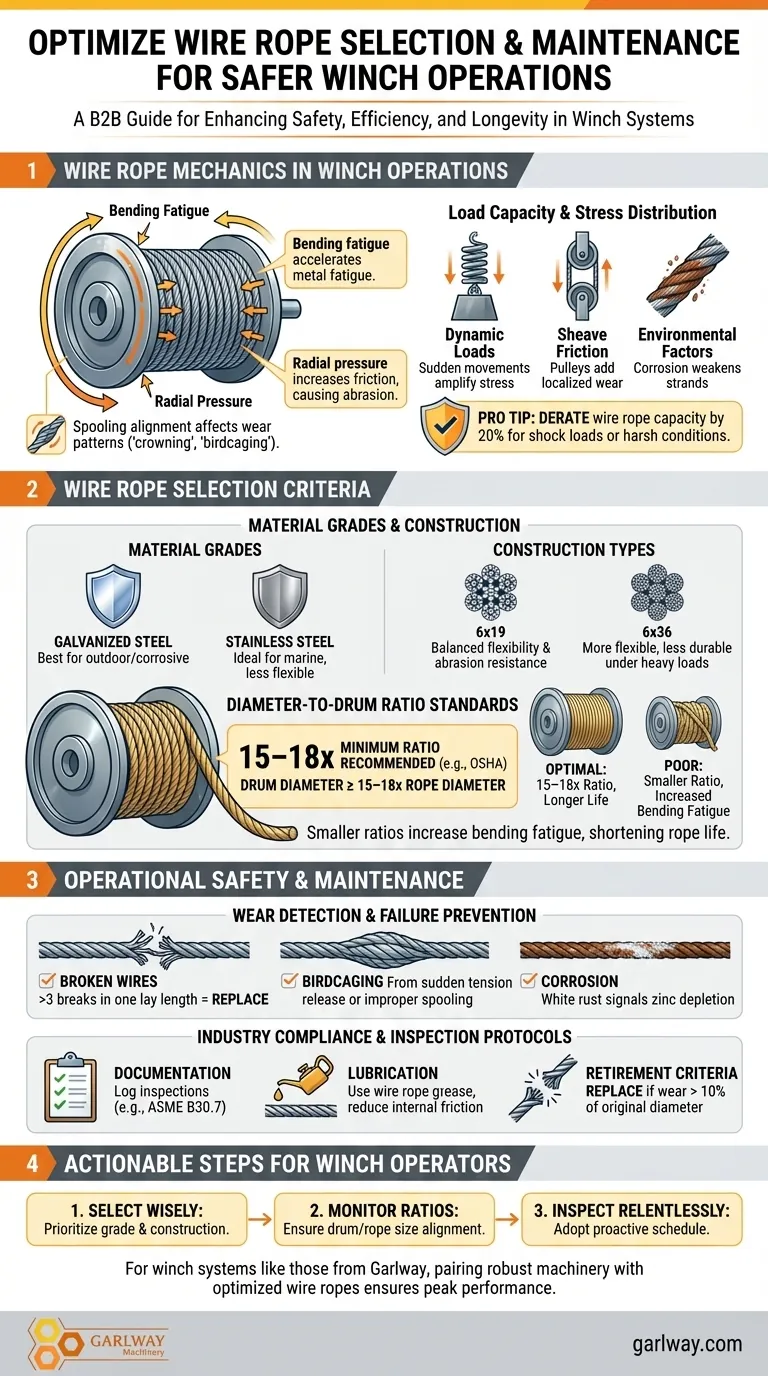 كيفية تحسين اختيار حبل الأسلاك وصيانته لعمليات الونش الأكثر أمانًا دليل مرئي