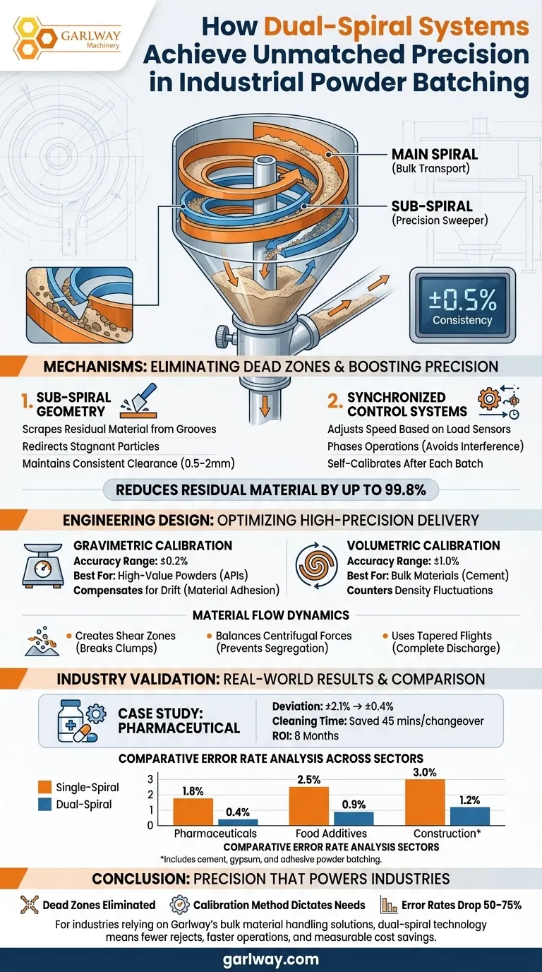 Cómo los sistemas de doble espiral logran una precisión inigualable en el loteo industrial de polvos Guía Visual