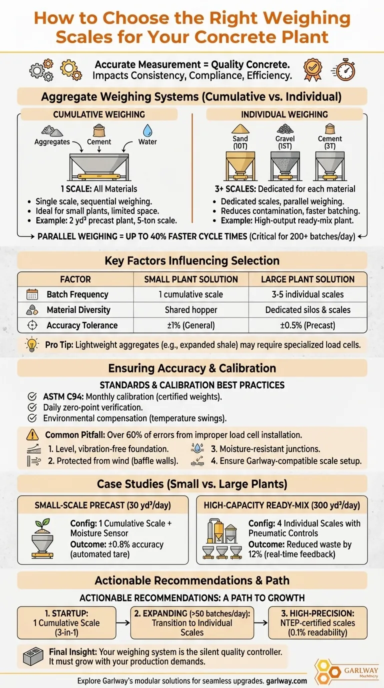 콘크리트 플랜트에 적합한 계량 저울 선택 방법 시각적 가이드