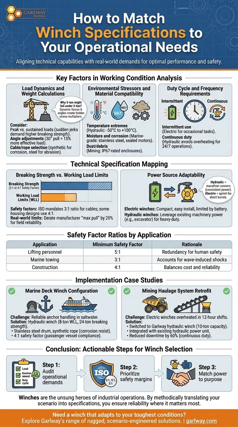 運用ニーズに合ったウインチ仕様のマッチング方法 ビジュアルガイド