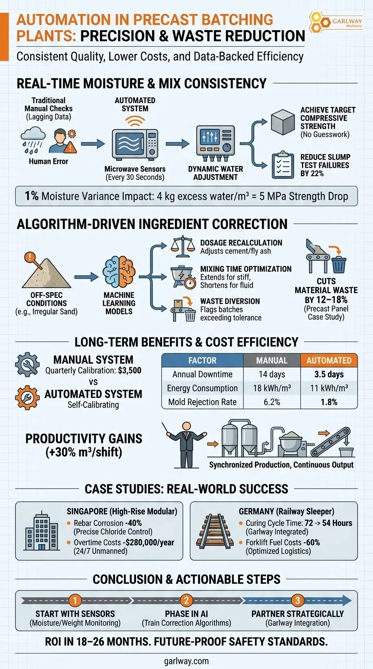 كيف يوفر الأتمتة في مصانع الخلط المسبق الدقة ويقلل الهدر دليل مرئي