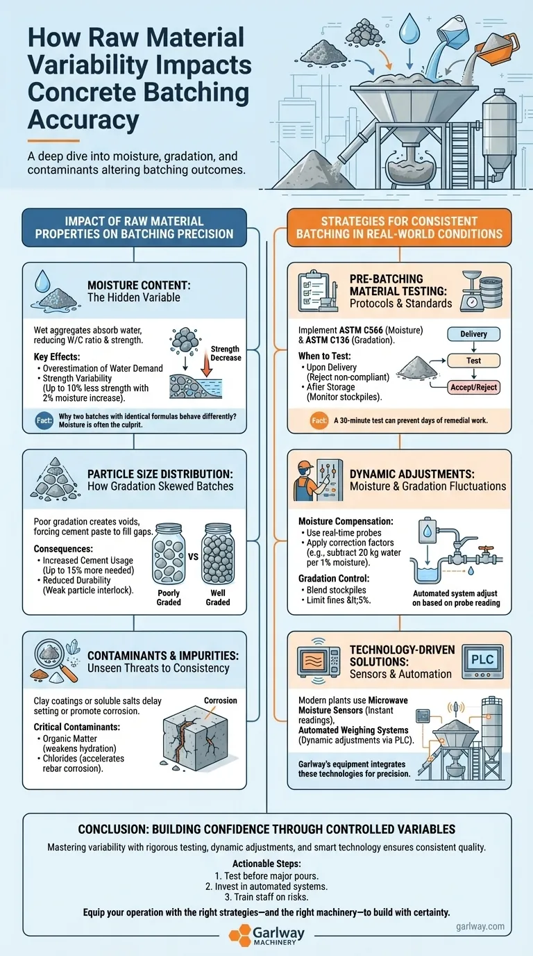生材のばらつきがコンクリート調合精度に与える影響 ビジュアルガイド