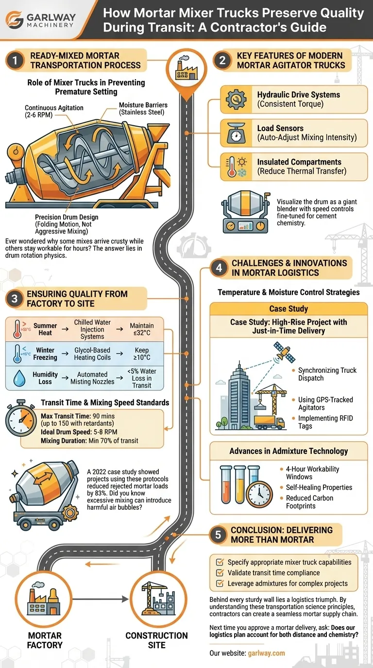 How Mortar Mixer Trucks Preserve Quality During Transit: A Contractor's Guide Visual Guide