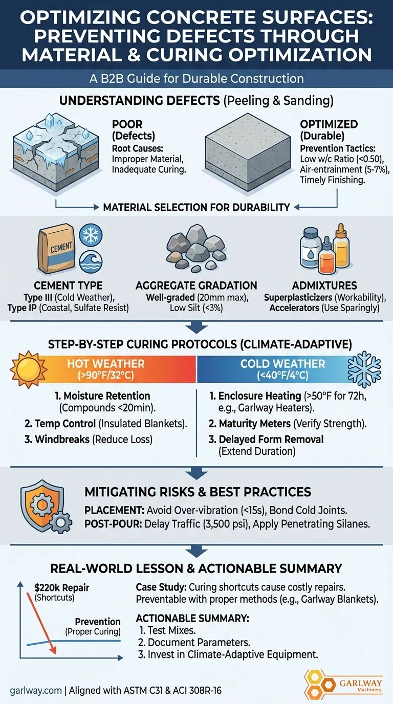 재료 및 양생 최적화를 통한 콘크리트 표면 결함 방지 방법 시각적 가이드