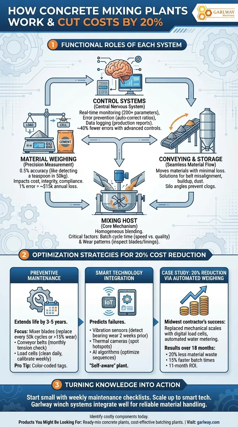 Comment les composants d'une centrale de malaxage de béton fonctionnent ensemble pour réduire les coûts de 20 % Guide Visuel