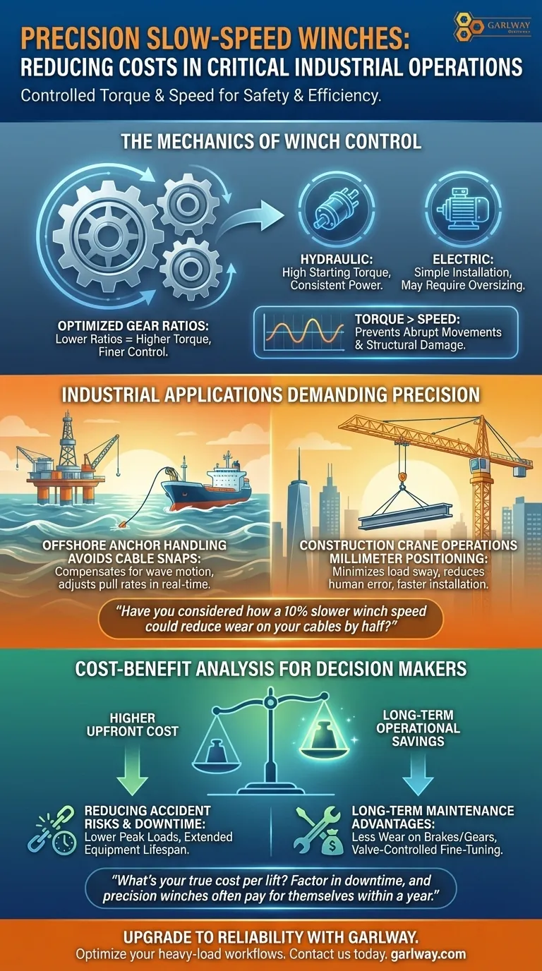 Come gli argani di precisione a bassa velocità riducono i costi nelle operazioni industriali critiche Guida Visiva