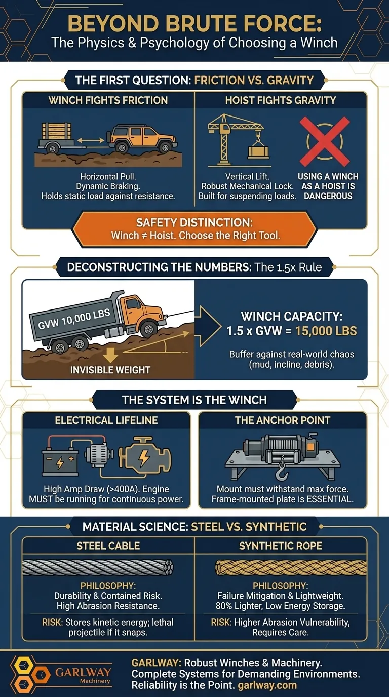 Além da Força Bruta: A Física e a Psicologia da Escolha de um Guincho Guia Visual