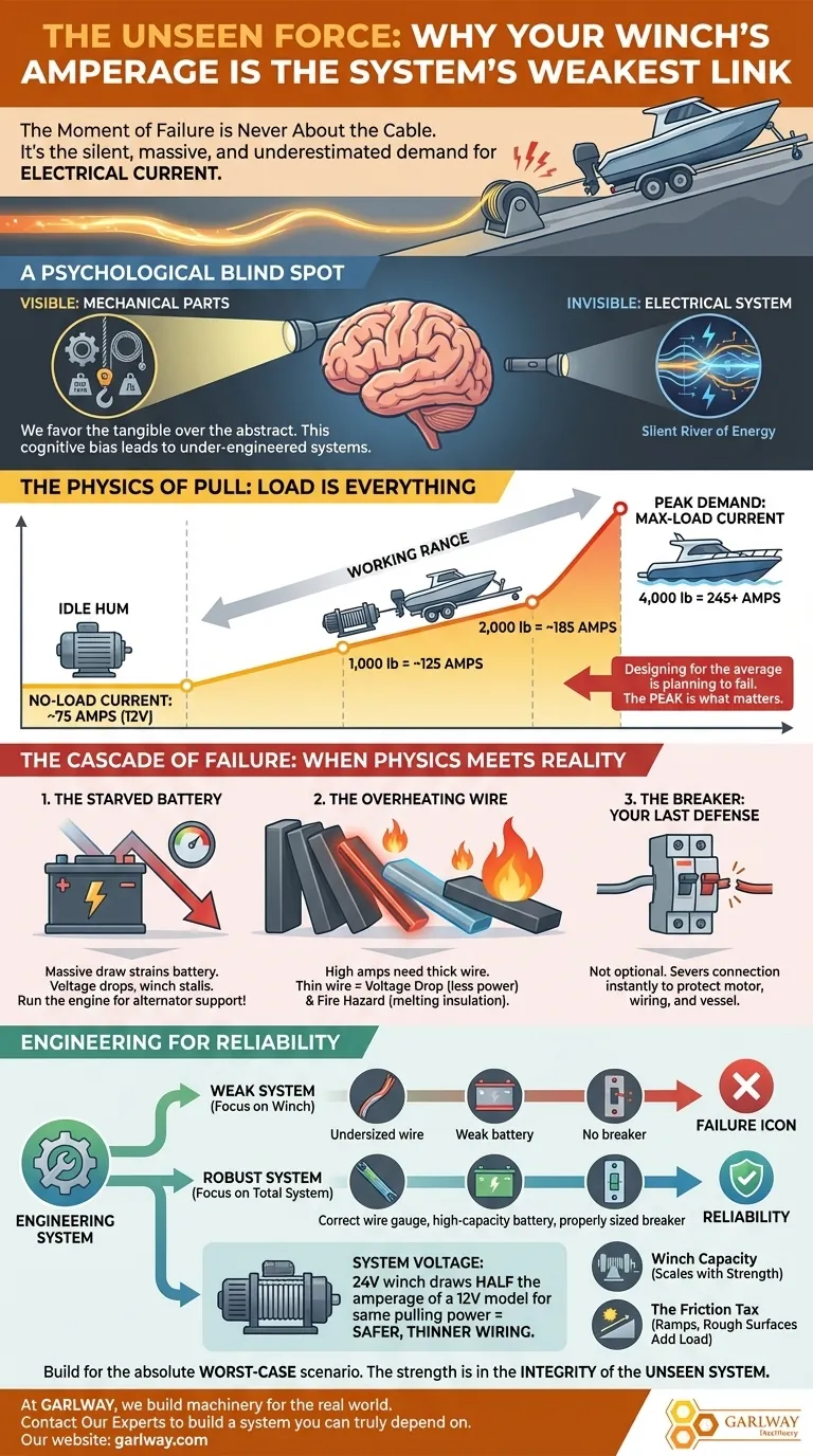 La Fuerza Invisible: Por Qué el Amperaje de su Cabrestante es el Eslabón Más Débil del Sistema Guía Visual