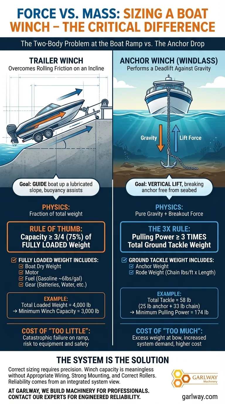 Kraft vs. Masse: Der entscheidende Unterschied bei der Dimensionierung einer Bootswinde Visuelle Anleitung