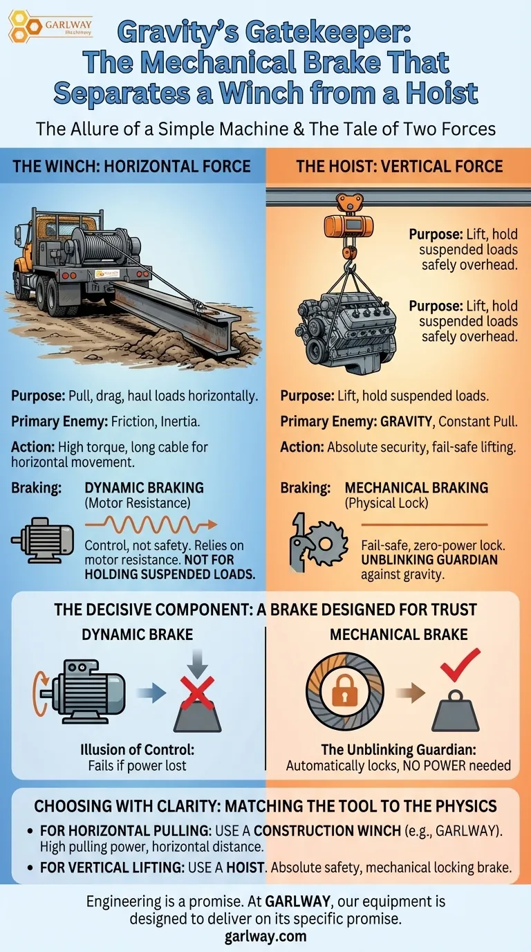 Le Gardien de la Gravité : Le Frein Mécanique Qui Sépare un Treuil d'un Palan Guide Visuel