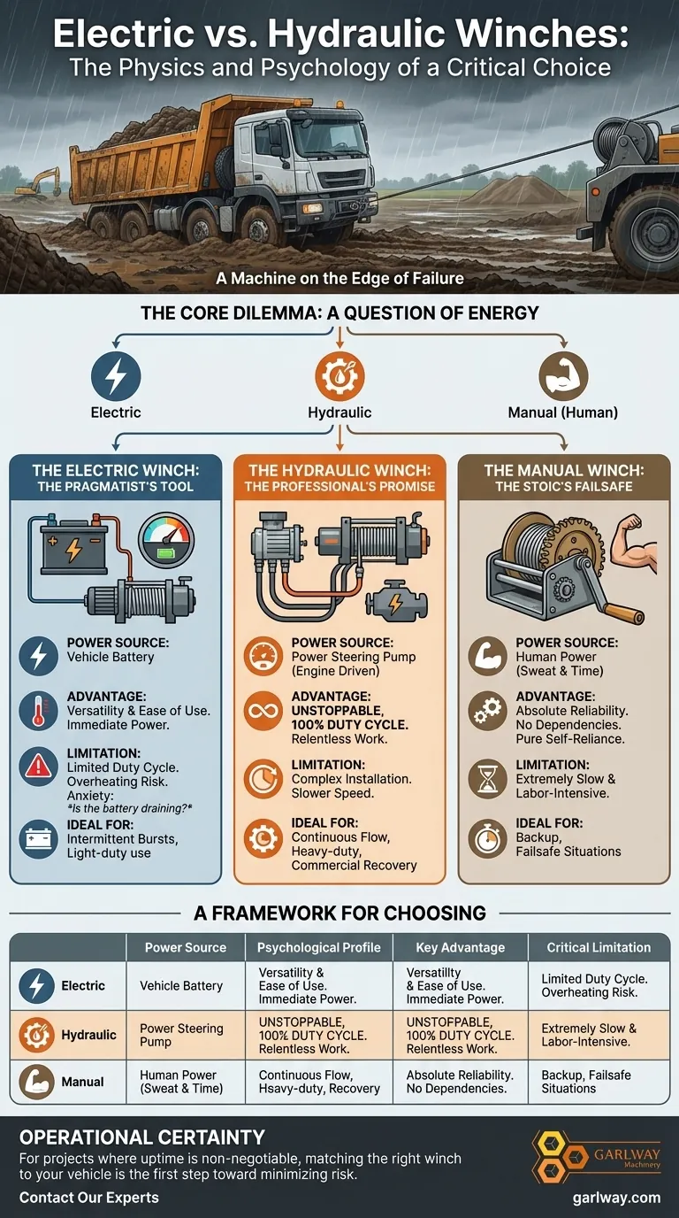 Treuils électriques vs. hydrauliques : la physique et la psychologie d'un choix crucial Guide Visuel