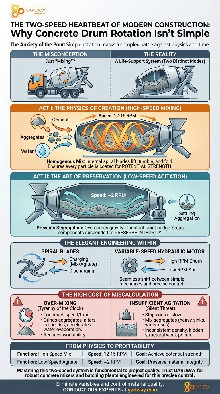 Der Zweigang-Herzschlag des modernen Bauens: Warum die Drehung der Betonmischtrommel nicht einfach ist Visuelle Anleitung