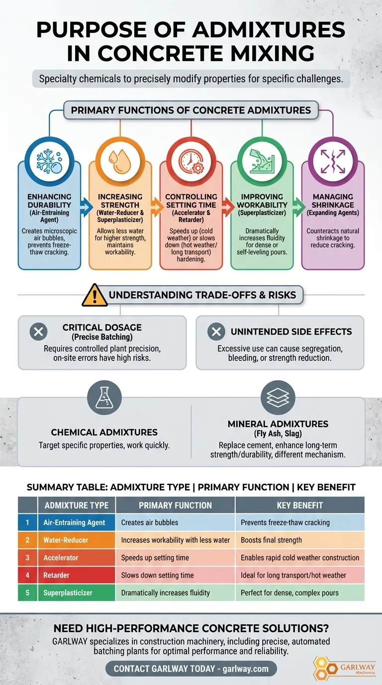 콘크리트 혼합 시 혼화재의 목적은 무엇인가요? 강도, 내구성 및 작업성 향상 시각적 가이드