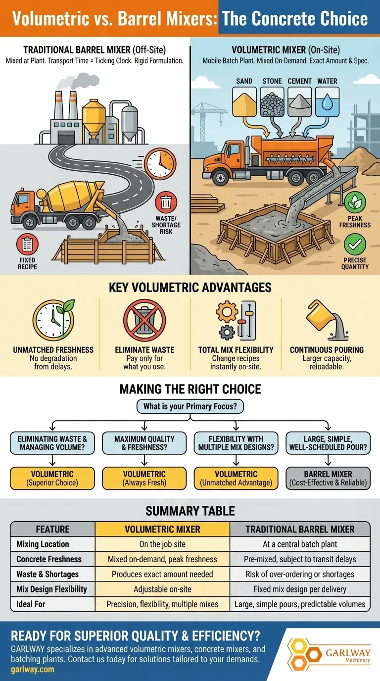 부피 측정 믹서와 기존 드럼 믹서를 비교하면 어떻게 될까요? 효율성을 극대화하고 낭비를 최소화하세요. 시각적 가이드