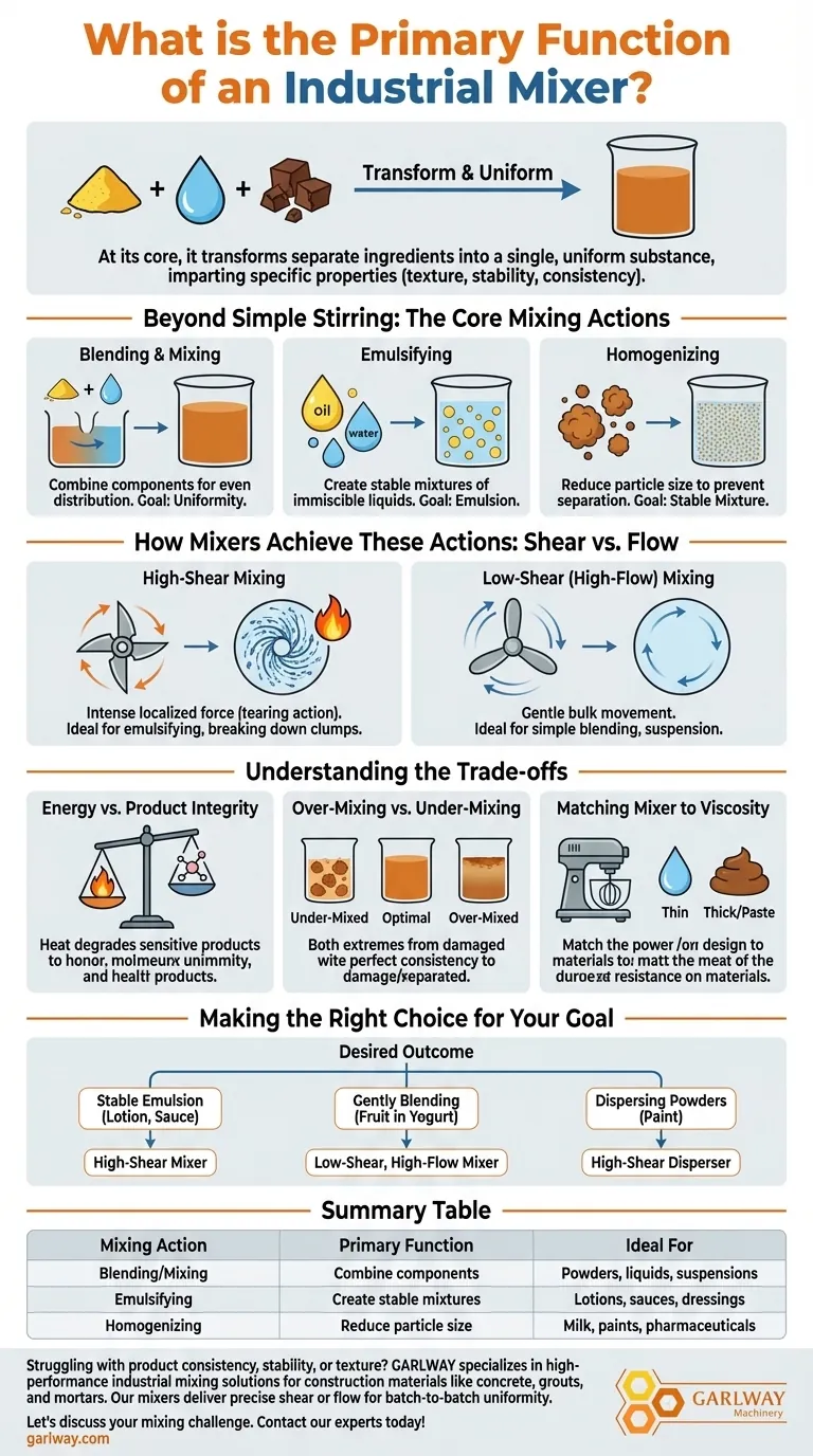 Quelle est la fonction principale d'un mélangeur industriel ? Obtenir une uniformité parfaite du produit Guide Visuel