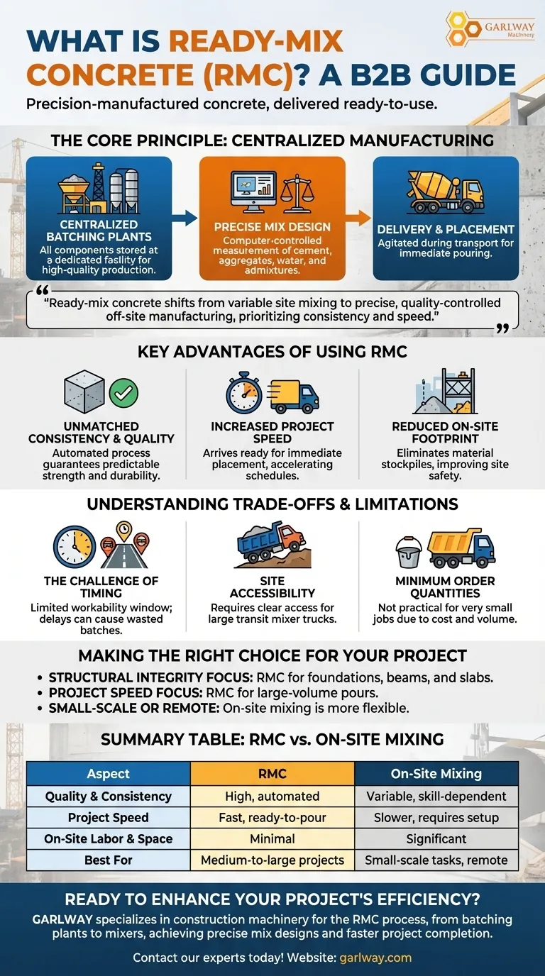 레디믹스 콘크리트(RMC)란 무엇인가요? 품질, 속도, 효율성을 위한 가이드 시각적 가이드