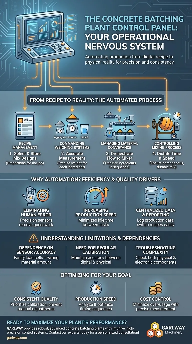 كيف تعمل لوحة التحكم في مصنع خلط الخرسانة؟ افتح الدقة والكفاءة دليل مرئي