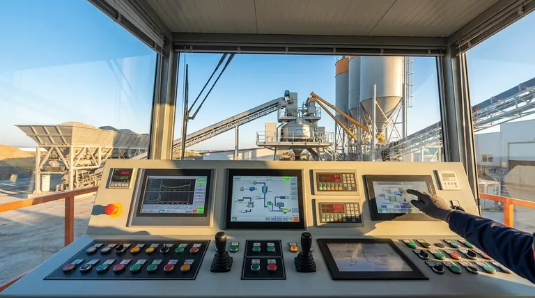 كيف تعمل لوحة التحكم في مصنع خلط الخرسانة؟ افتح الدقة والكفاءة