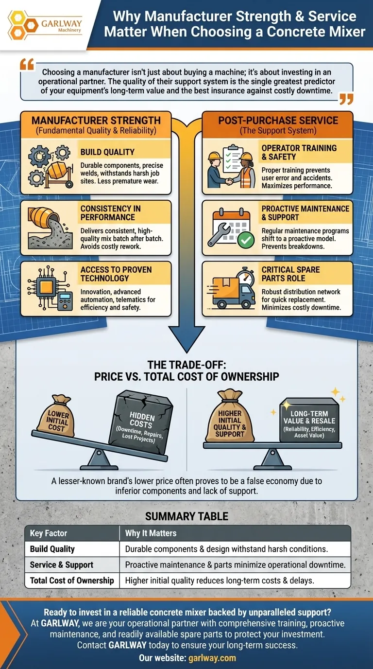 Pourquoi la force et le service du fabricant sont-ils importants lors du choix d'une bétonnière ? Assurez le succès à long terme de votre projet Guide Visuel