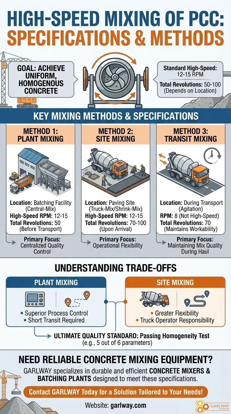 ما هي مواصفات الخلط عالي السرعة للخرسانة الأسمنتية البورتلاندية (PCC)؟ تحقيق تجانس مثالي للخرسانة دليل مرئي