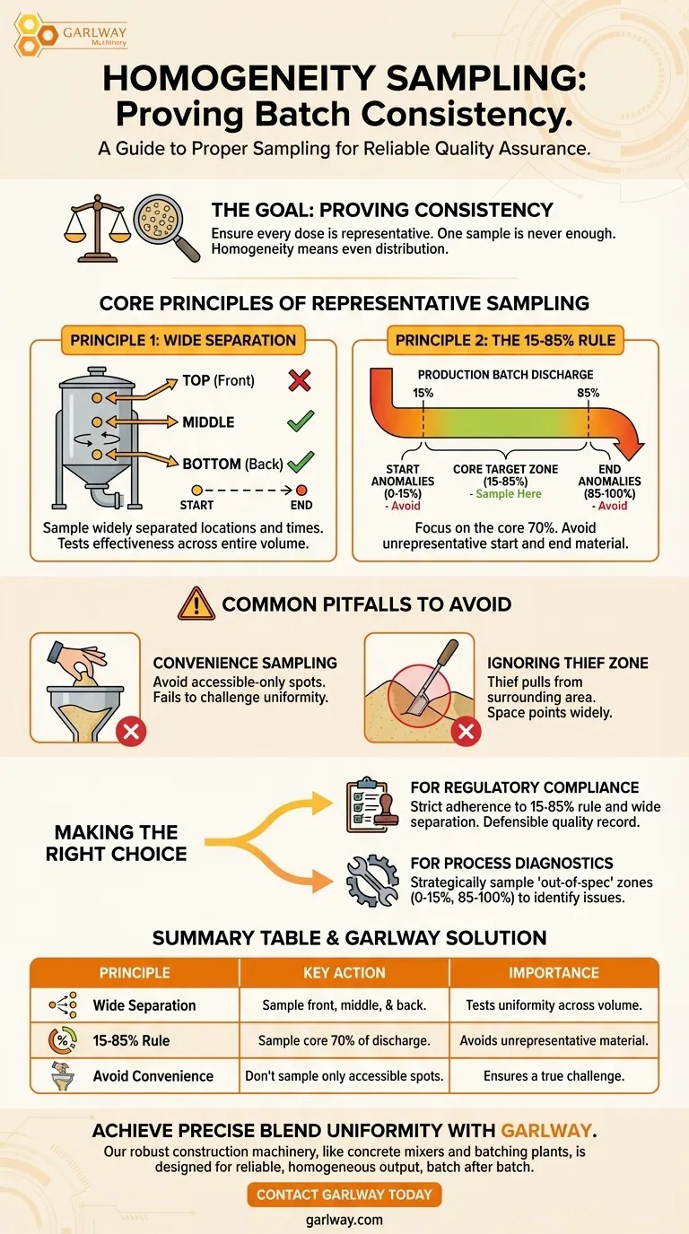 كيف يجب أخذ العينات لاختبار التجانس؟ أتقن قاعدة 15-85% للحصول على نتائج دقيقة دليل مرئي