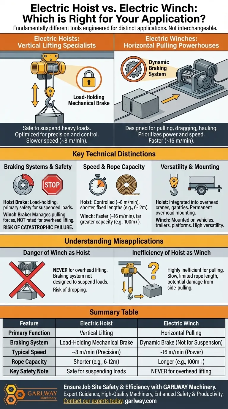 전동 호이스트가 전동 윈치보다 더 나은가요? 들어올리기 대 끌어당기기에 적합한 도구 선택 시각적 가이드