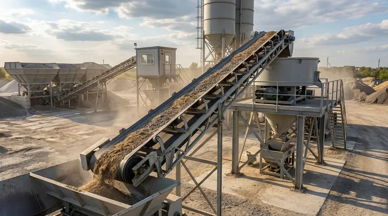 ما هو دور ناقل نقل المواد المجمعة في محطة خلط الخرسانة؟ زيادة كفاءة المحطة وسرعة الإنتاج