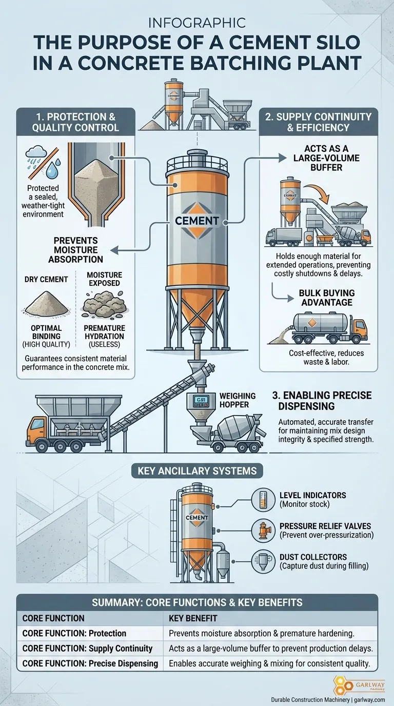 水泥筒仓在混凝土搅拌站中有什么作用？确保质量和不间断生产 图解指南