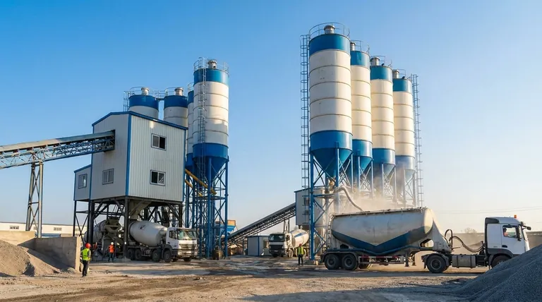 水泥筒仓在混凝土搅拌站中有什么作用?确保质量和不间断生产