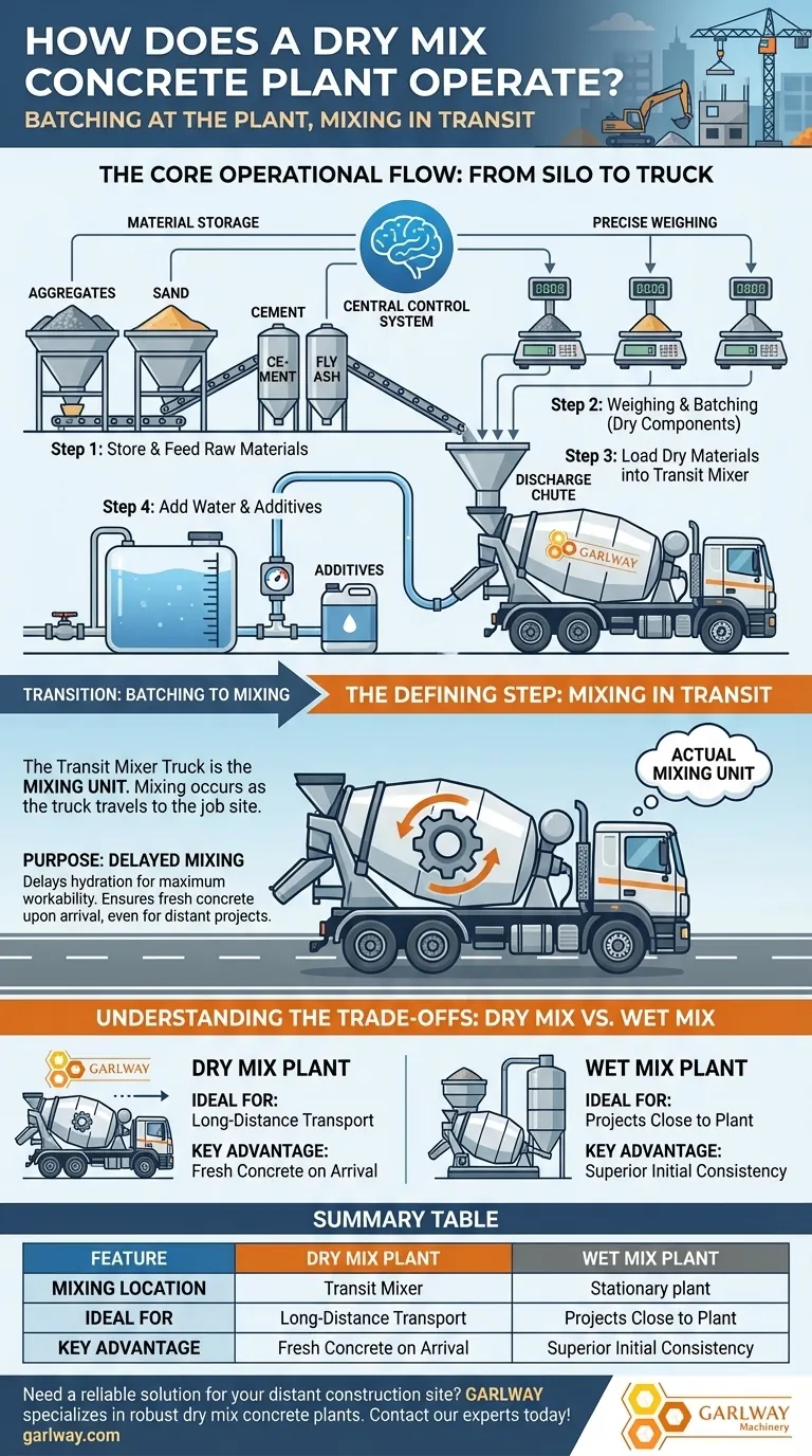 ¿Cómo funciona una planta de hormigón de mezcla seca? Una guía para un suministro de hormigón eficiente a larga distancia Guía Visual