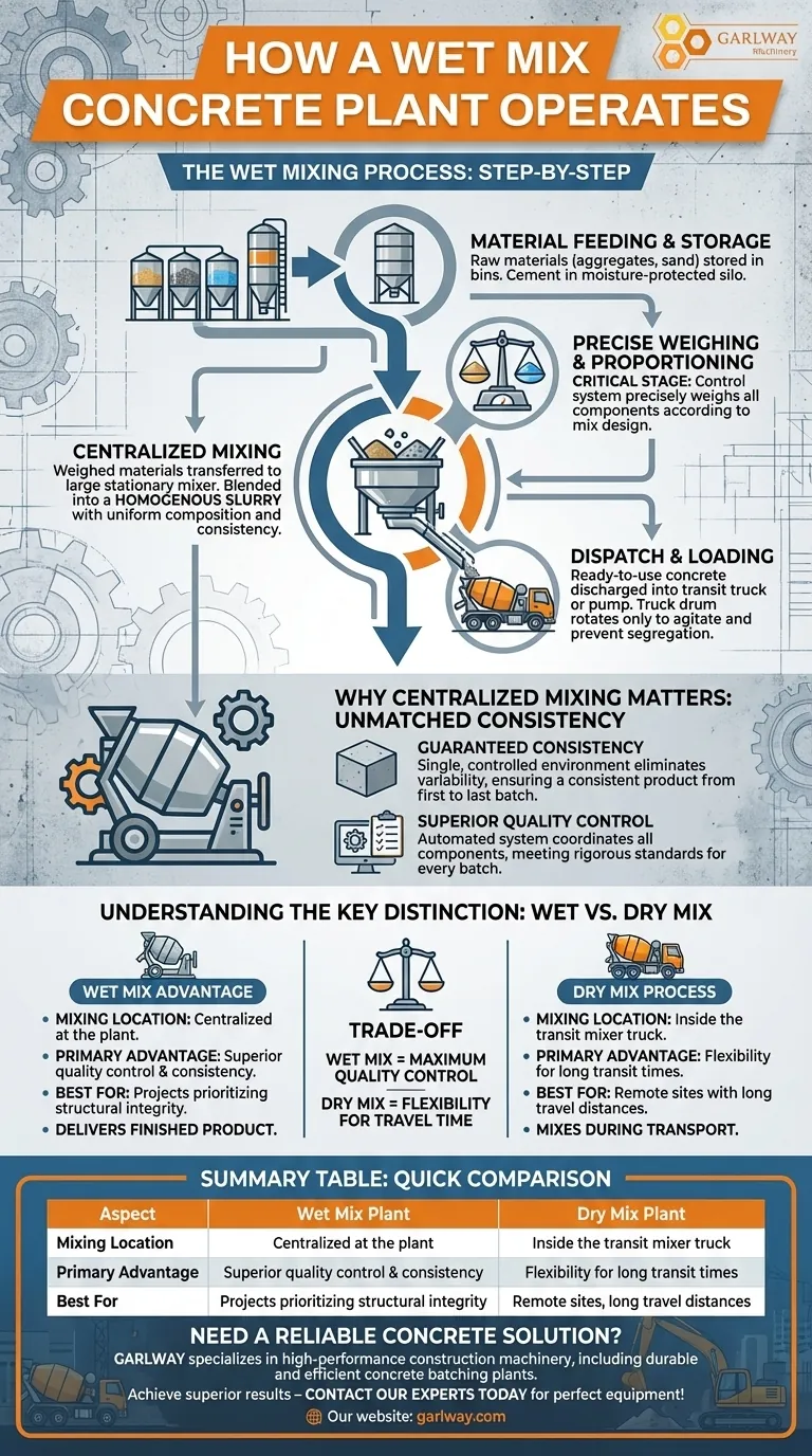 كيف يعمل مصنع الخرسانة الرطبة؟ احصل على جودة واتساق فائقين دليل مرئي