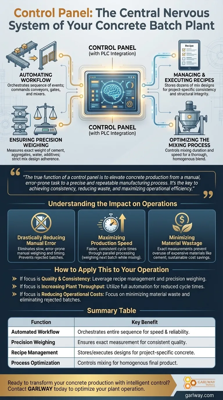 كيف تساعد لوحة التحكم في مصنع خلط الخرسانة؟ تحقيق إنتاج دقيق وآلي دليل مرئي