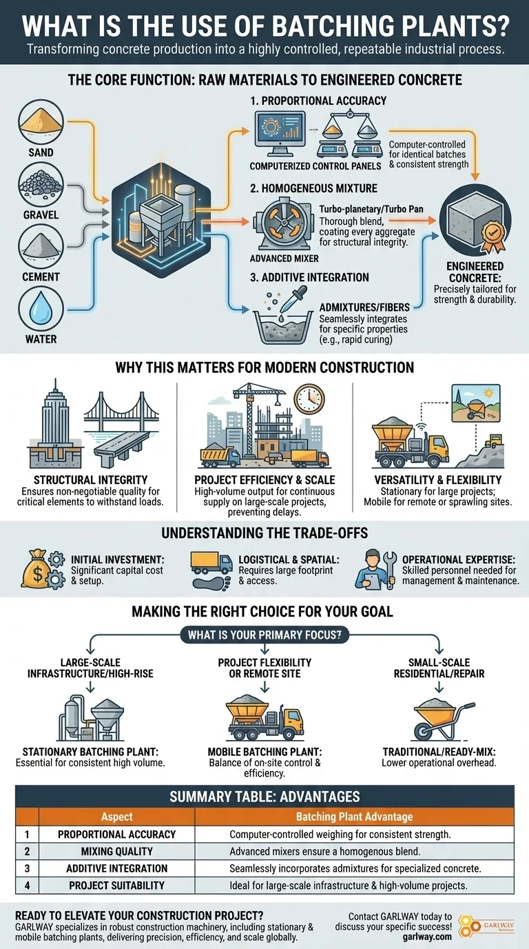 콘크리트 배치 플랜트의 용도는 무엇인가요? 콘크리트 생산의 정밀도와 규모 달성 시각적 가이드
