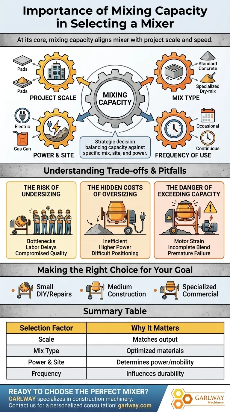 믹서 선택 시 혼합 용량의 중요성은 무엇인가요? 프로젝트 효율성 극대화 시각적 가이드