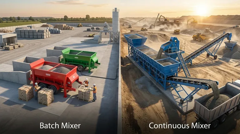 배치 믹서와 연속 믹서 중 하나를 선택하는 방법은 무엇인가요? 콘크리트 생산을 최적화하세요.