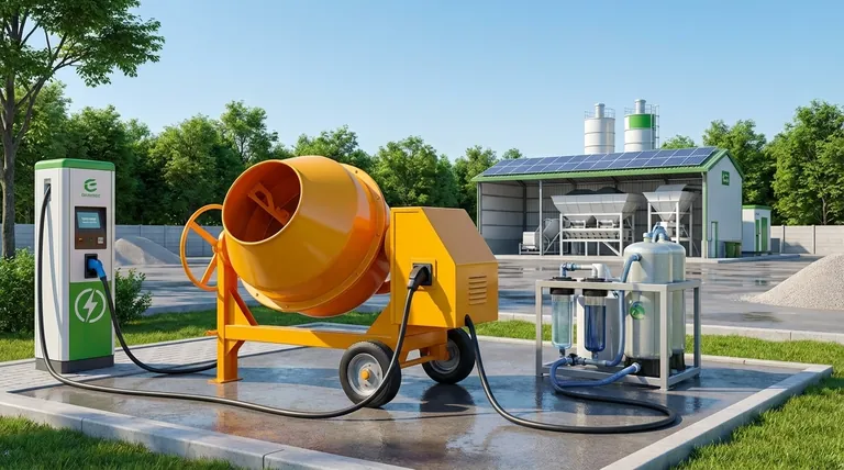 Existe-t-il des bétonnières écologiques ? Oui, avec une alimentation électrique et un système de recyclage de l'eau.