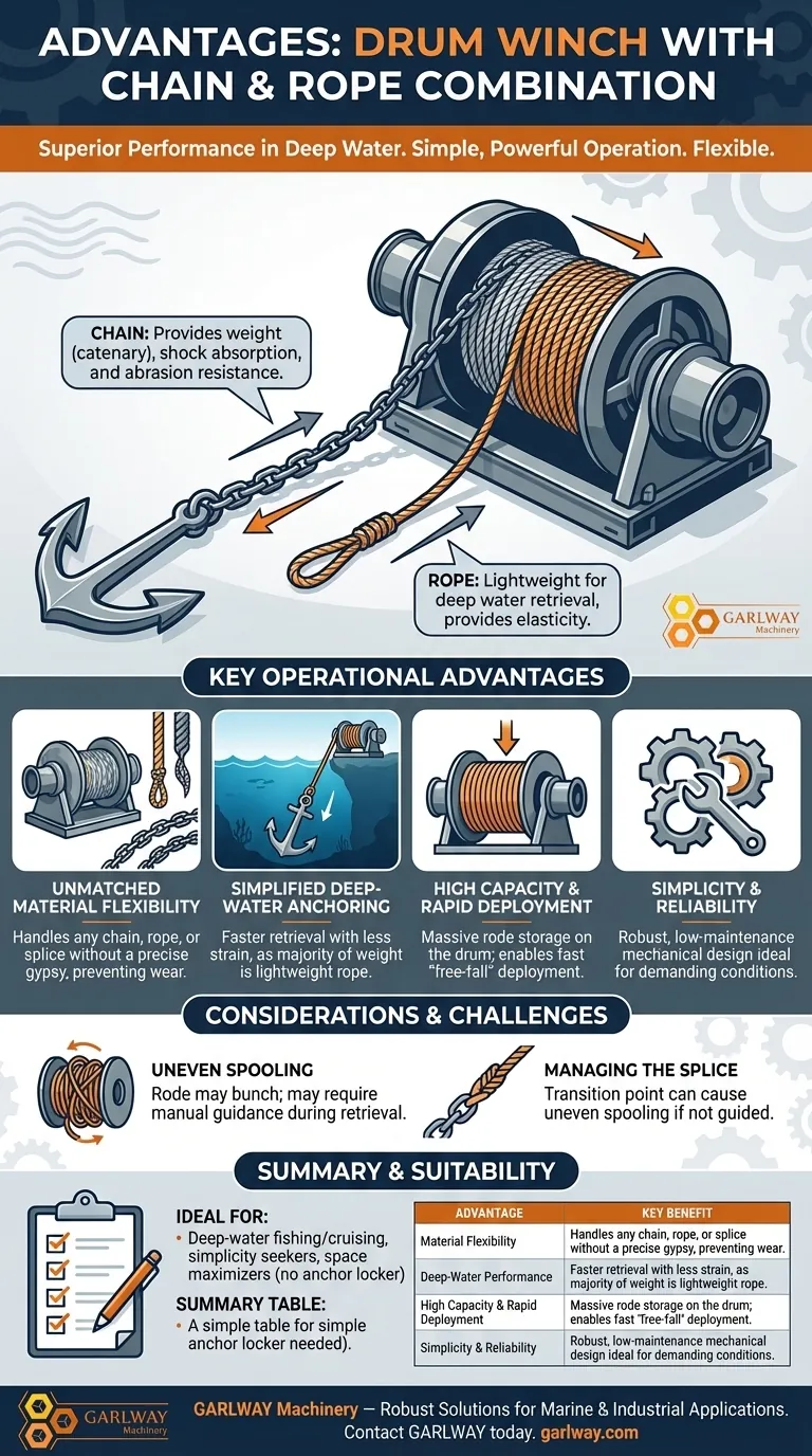Quais são as vantagens de um guincho de tambor com corrente e corda? Ancoragem Superior em Águas Profundas e Flexibilidade Guia Visual