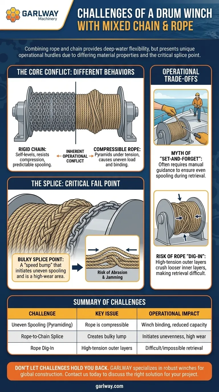 체인과 로프가 혼합된 드럼 윈치를 사용할 때의 어려움은 무엇인가요? 안정적인 앵커링을 위해 로프를 마스터하세요. 시각적 가이드