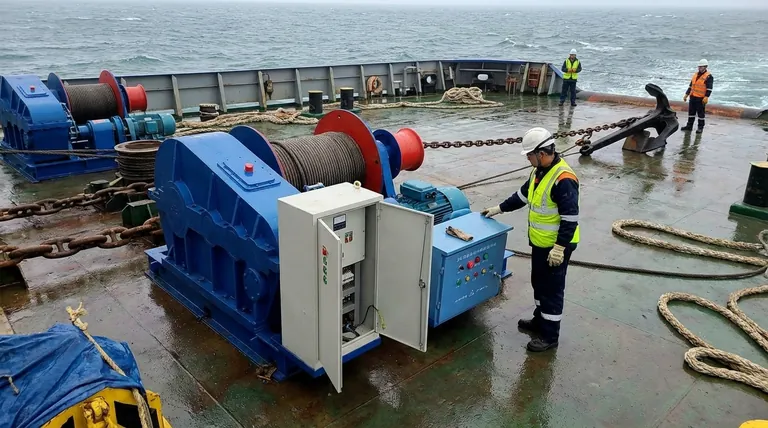 What is a key safety consideration when operating an anchor winch? Never Exceed the Rated Load Capacity