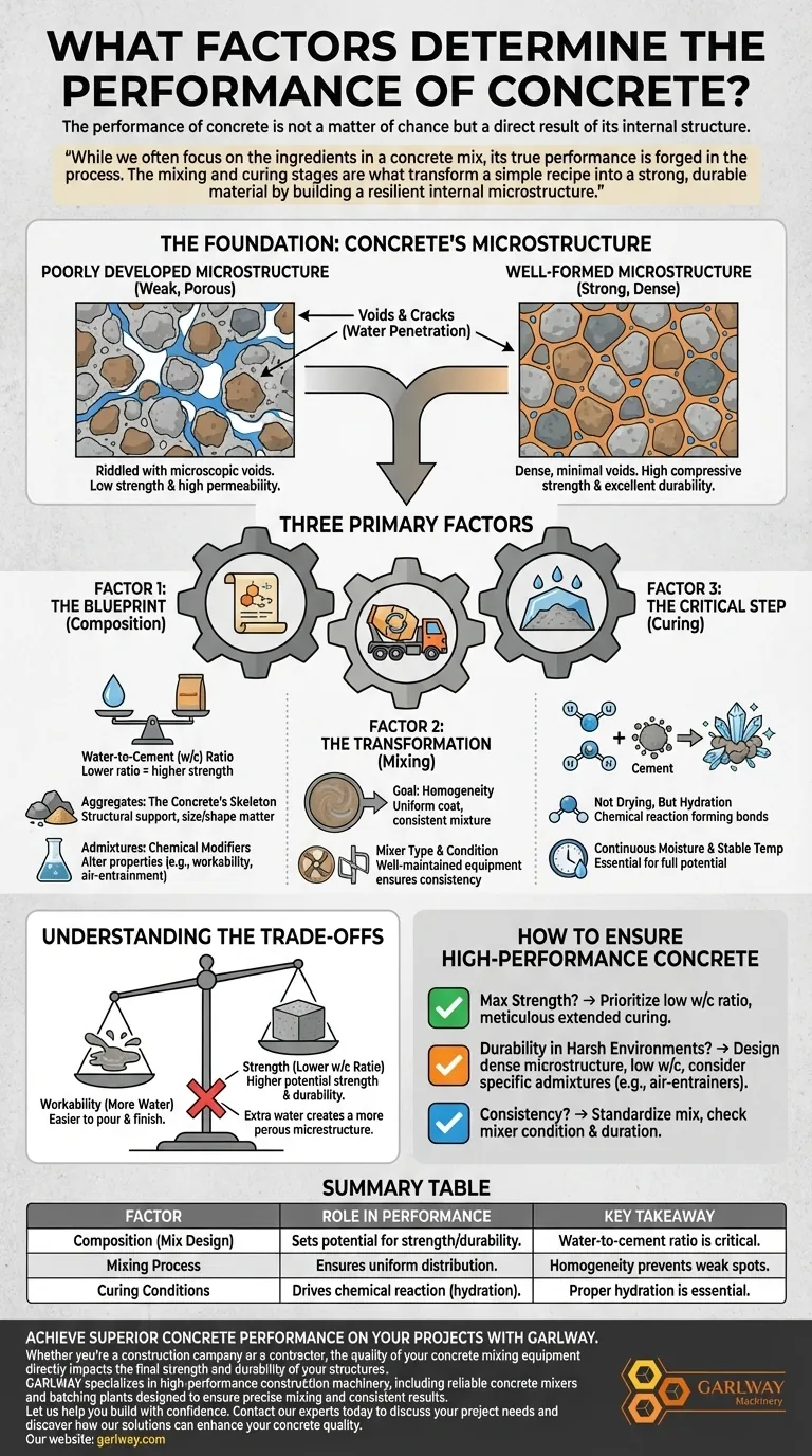 콘크리트 성능을 결정하는 요인은 무엇인가요? 강도 및 내구성 제어 시각적 가이드