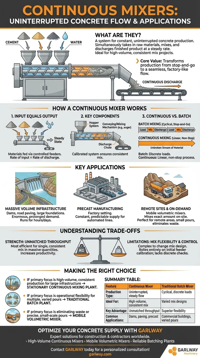 연속 믹서는 무엇이며 언제 사용됩니까? 대량 콘크리트 생산에 이상적 시각적 가이드