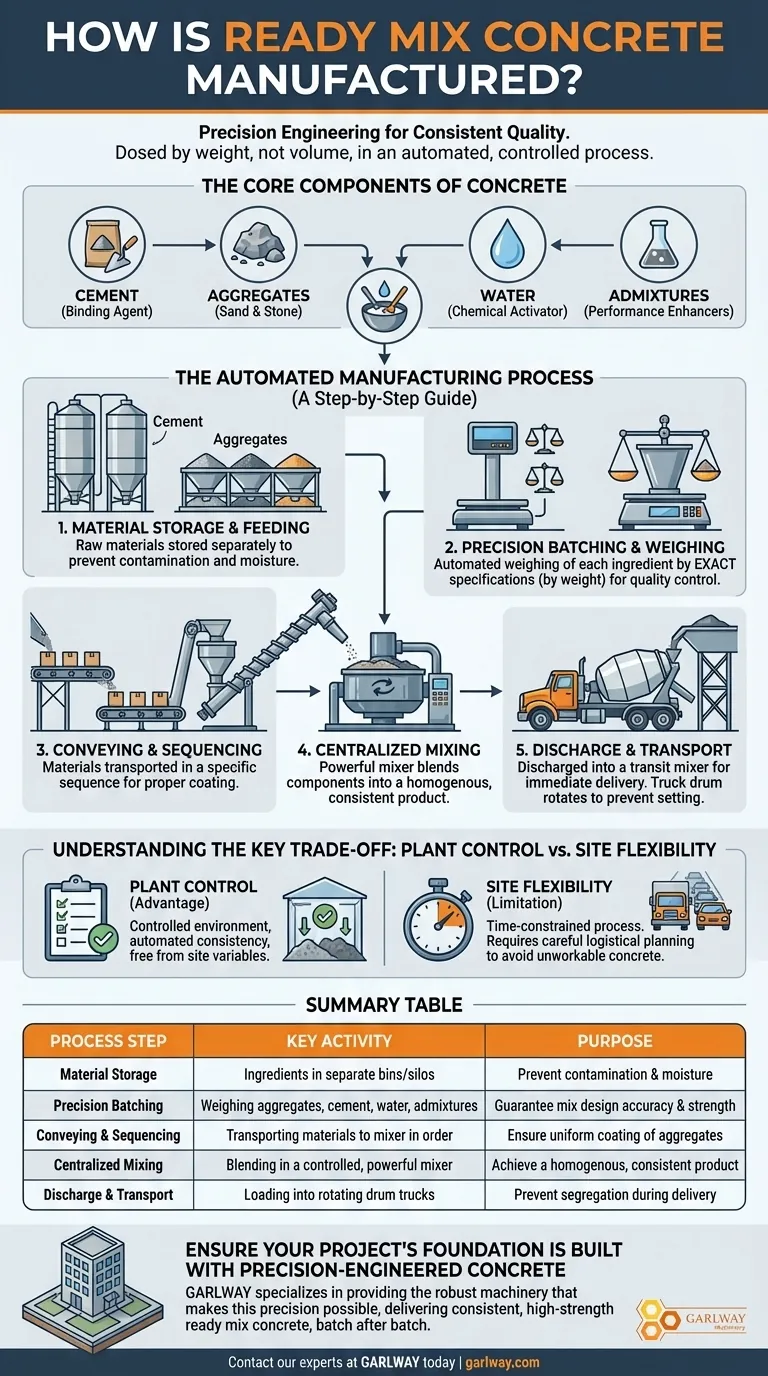 Comment le béton prêt à l'emploi est-il fabriqué ? Dosage de précision pour une qualité constante Guide Visuel