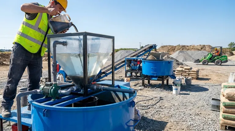 كيف يتم التعامل مع المادة المضافة السائلة في مصانع ذات سعة إنتاجية صغيرة؟ قم بتحسين إنتاج الخرسانة على نطاق صغير