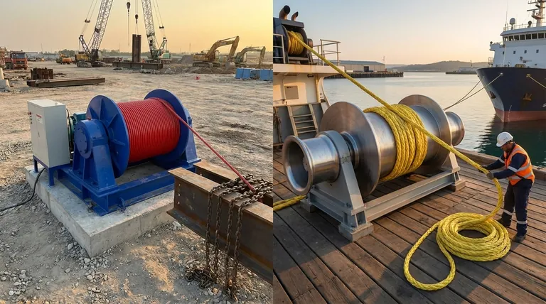 드럼 윈치와 캡스턴 윈치의 차이점은 무엇인가요? 올바른 인양력을 선택하세요.