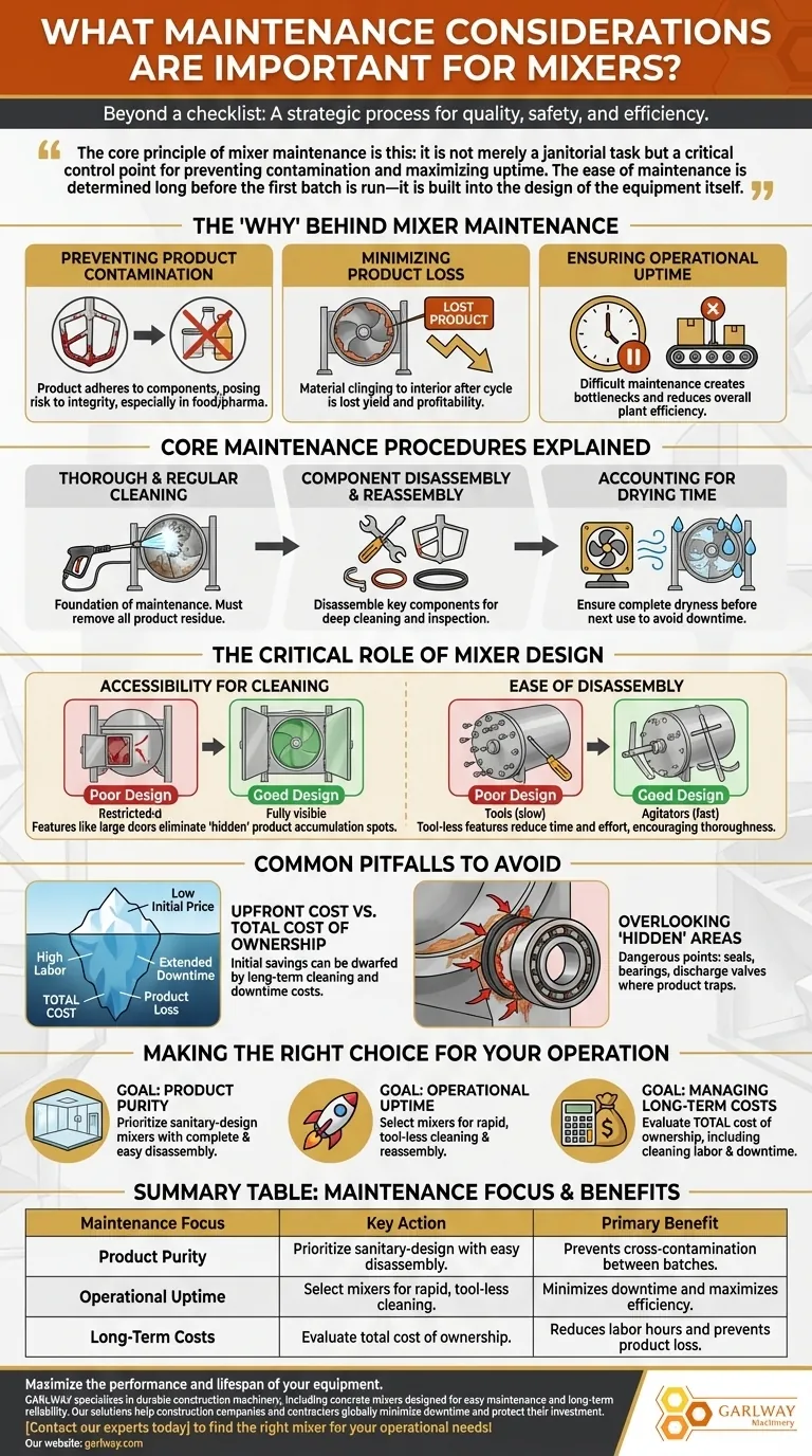 믹서의 중요한 유지보수 고려 사항은 무엇인가요? 가동 시간 및 순도 극대화를 위한 가이드 시각적 가이드