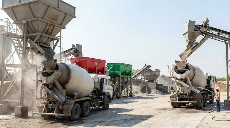 セメントミキサートラックの充填方法には、主にどのような方法がありますか?セントラルミックスとトランジットミックスの違いを解説