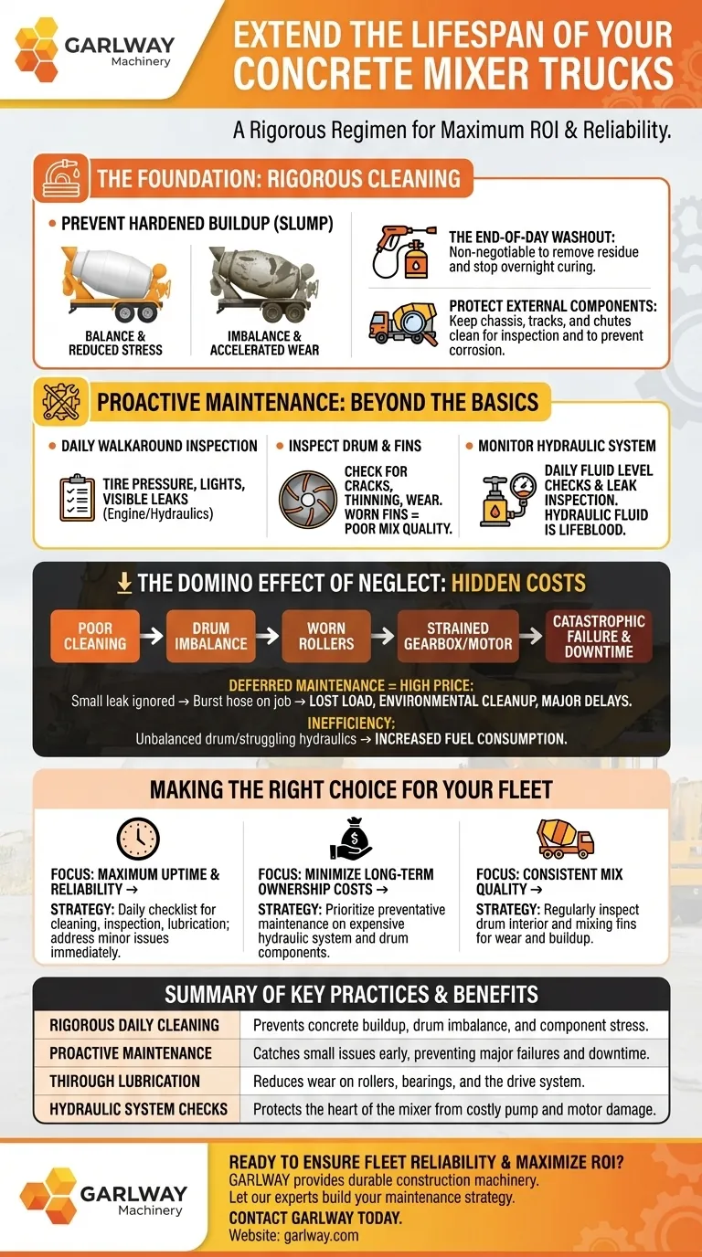 How can contractors extend the lifespan of their concrete mixer trucks? A Guide to Maximizing Uptime & ROI Visual Guide