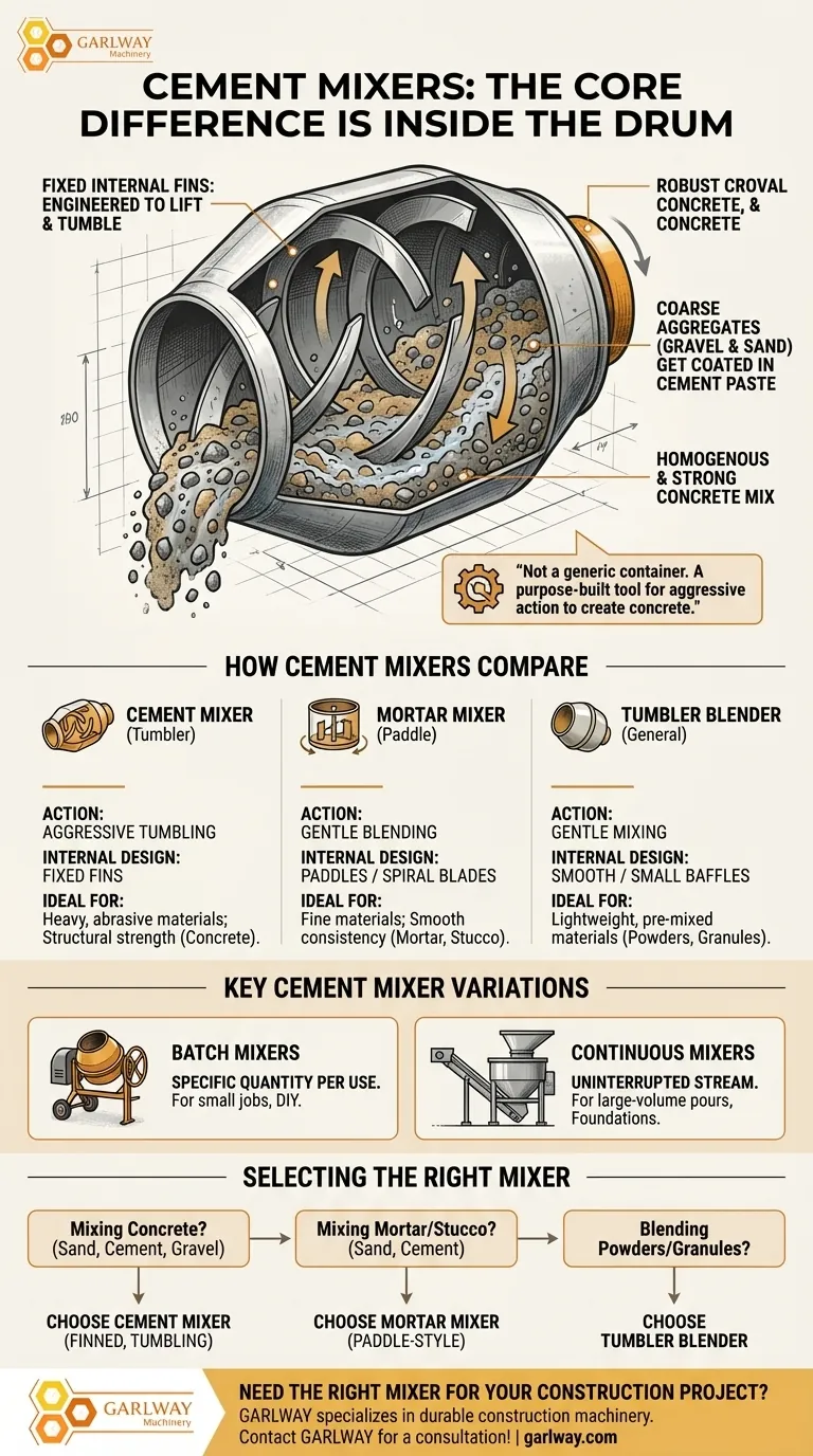 Was unterscheidet Zementmischer von anderen Trommelmischertypen? Das Schlüsseldesign für Betonfestigkeit Visuelle Anleitung