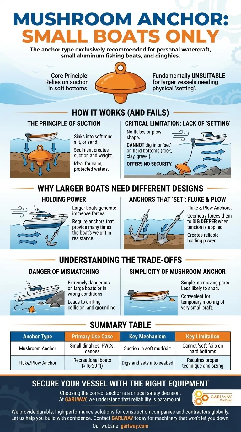 작은 경량 보트에만 사용해야 하는 앵커 유형은 무엇인가요? 보트 및 개인용 수상 운송 수단(PWC)을 위한 안전한 선택 시각적 가이드